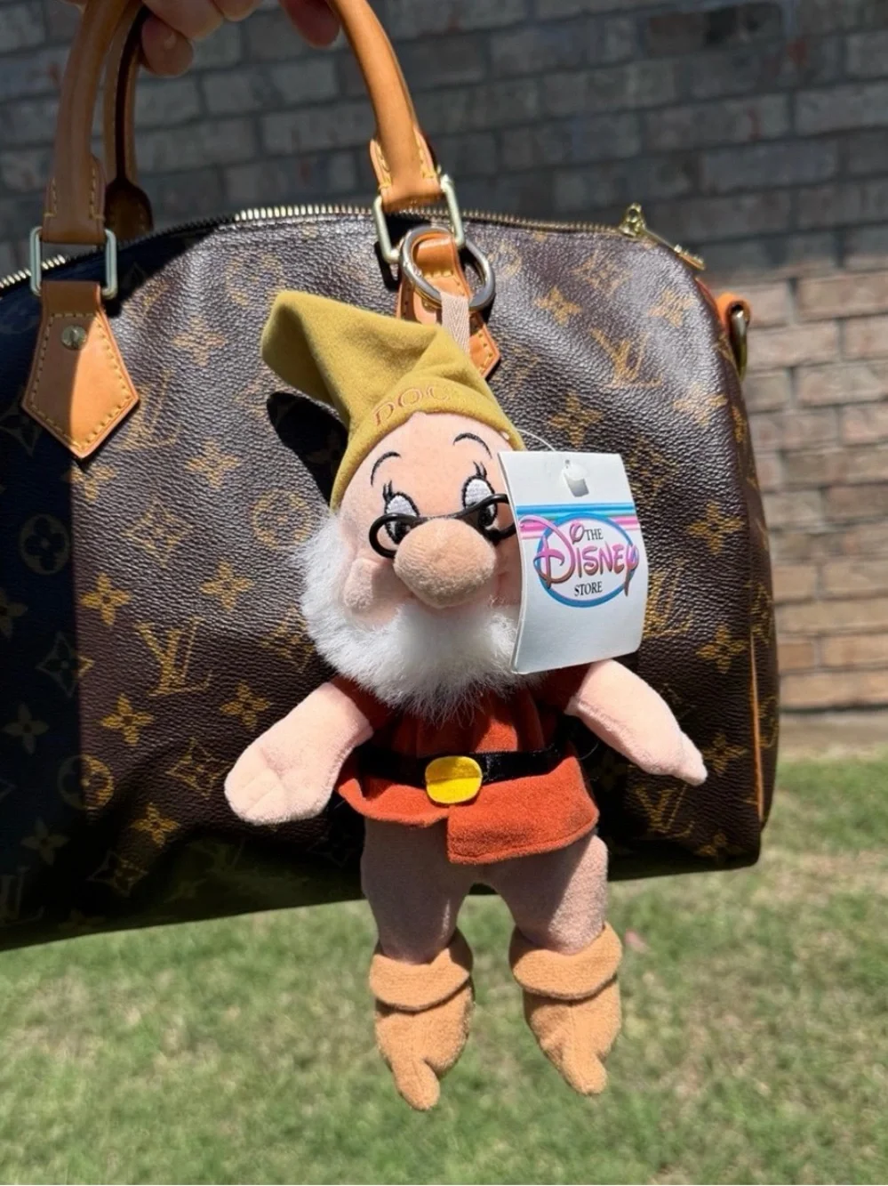 Vintage Disney Store Doc dwarf Plush Bag charm Key & Card Holder